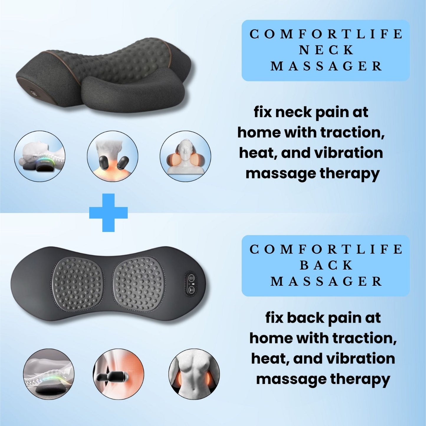 ComfortLife360 - 3 in 1 Back And Lumbar Back Pain Massager
